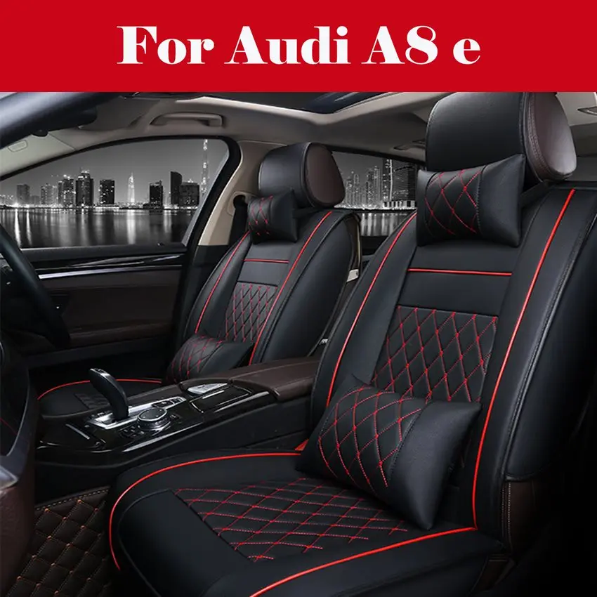 

Luxury 5-seats Car Seat Cover SUV sedan Full Set Thicken Cushions Protector PU Leather For Audi A8 e