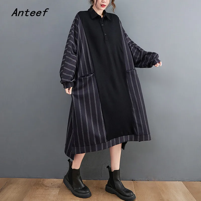 long sleeve plus size knitted cotton vintage stripe dresses for women casual loose autumn winter dress elegant clothing 2021
long sleeve plus size knitted cotton vintage stripe dresses for women casual loose autumn winter dress elegant clothing 2021