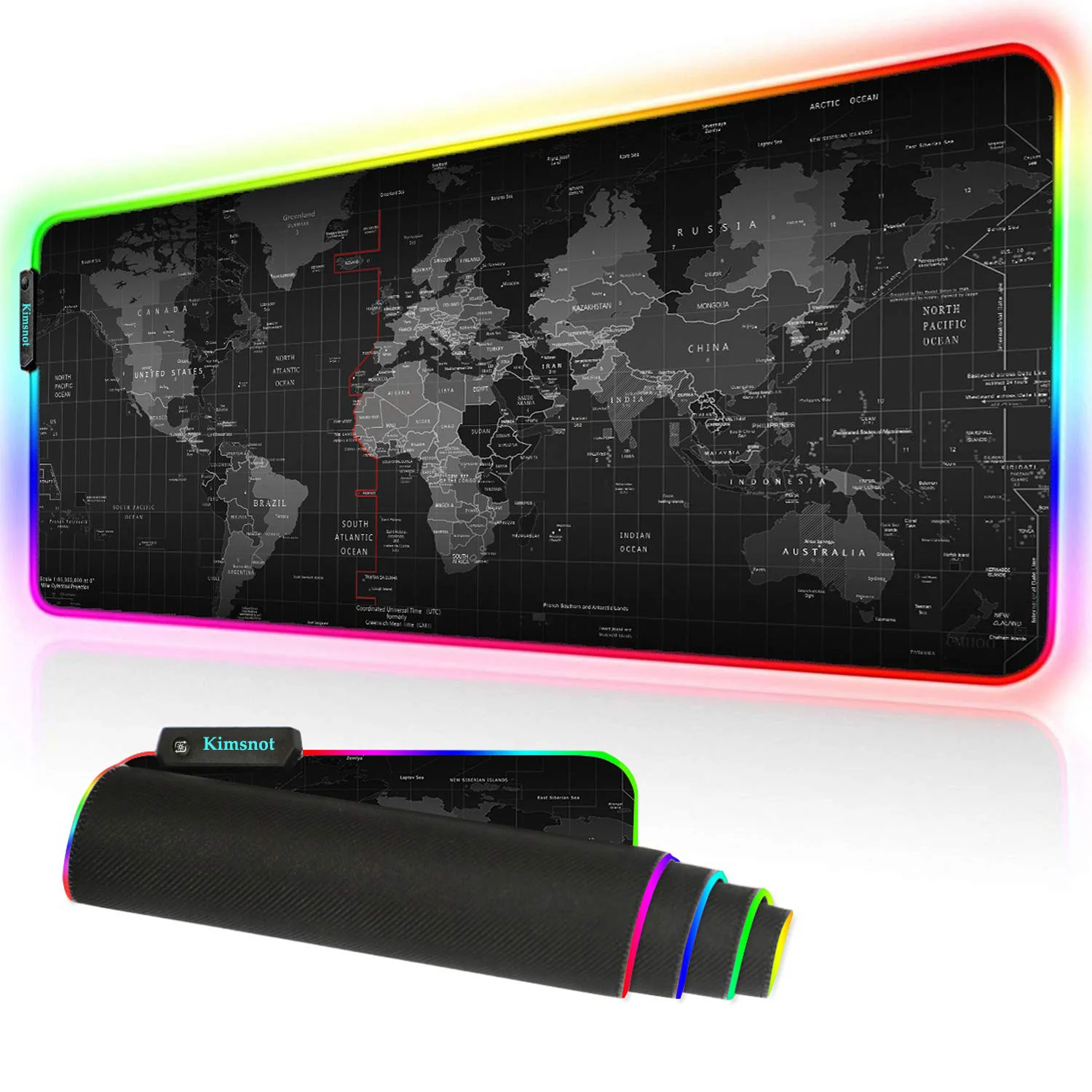RGB игровой коврик для мыши геймера светодиодный с радужной подсветкой большой