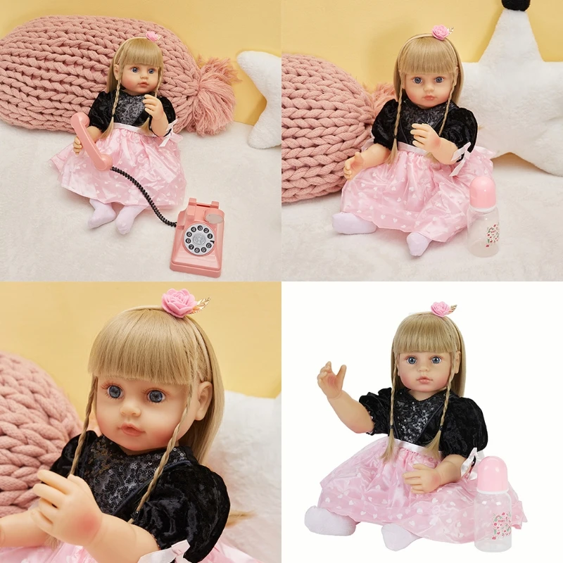090B 19/22inch Interactive Toy Realistic RebornDoll Baby Toy Soft Silicone Stuffed Doll Caucasian Baby Girl Doll Blonde Hair
090B 19/22inch Interactive Toy Realistic RebornDoll Baby Toy Soft Silicone Stuffed Doll Caucasian Baby Girl Doll Blonde Hair