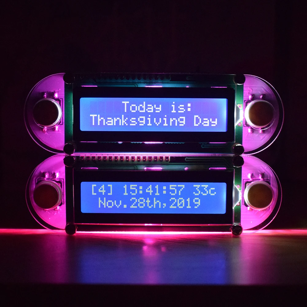 LCD1602 часы с вибрацией DIY Kit электронные цифровые эффектом свечей набор ярко