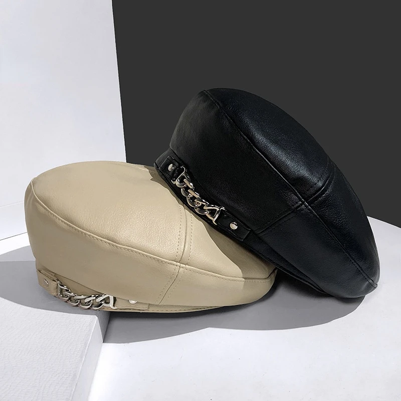 Berets Caps for Women Pu Leather Berets Cap Painter Chain Berets Caps for Women Ladies Hats Winter Hat Elegant Botas Hombre
Berets Caps for Women Pu Leather Berets Cap Painter Chain Berets Caps for Women Ladies Hats Winter Hat Elegant Botas Hombre