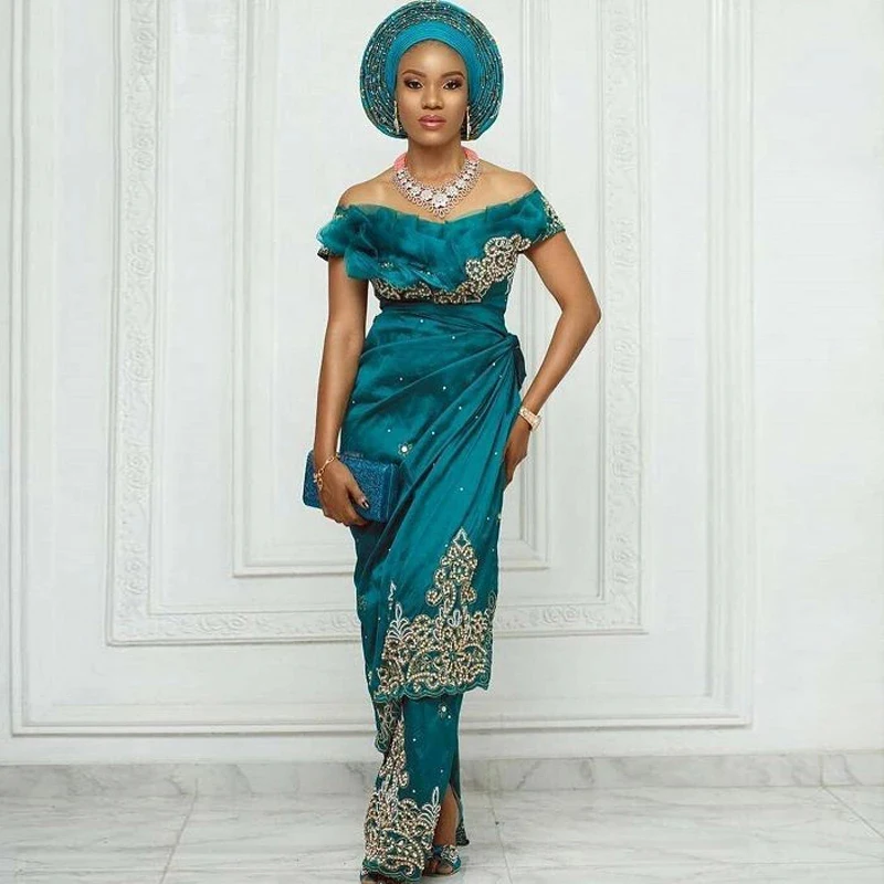 Plus Size Aso Ebi Mermaid Evening Dress Off the Shoulder Ruffles Beaded Mermaid Prom Dresses Nigeria Women Formal Party Gown
Plus Size Aso Ebi Mermaid Evening Dress Off the Shoulder Ruffles Beaded Mermaid Prom Dresses Nigeria Women Formal Party Gown