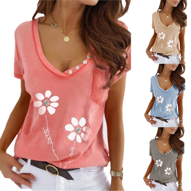 New Summer Women Sexy Casual V Neck Floral Printed Short Sleeve T Shirt Tees Elegant Plus Size Fashion Oversize Pullover Top
New Summer Women Sexy Casual V Neck Floral Printed Short Sleeve T Shirt Tees Elegant Plus Size Fashion Oversize Pullover Top