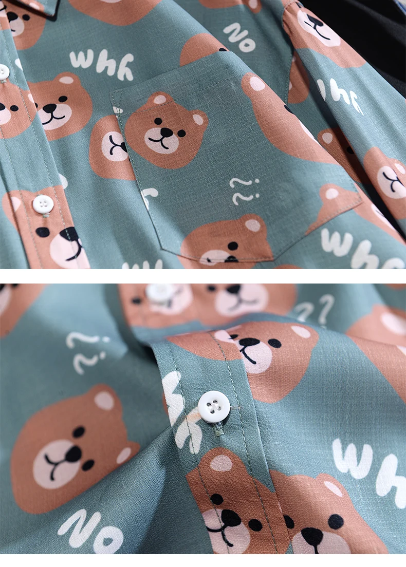 SHUJIN New Men Spring Print Shirts Fashion Bear Pattern Printed Camisa Long Sleeve Lapel Blouse Leisure Loose Blusa Plus Size 
SHUJIN New Men Spring Print Shirts Fashion Bear Pattern Printed Camisa Long Sleeve Lapel Blouse Leisure Loose Blusa Plus Size