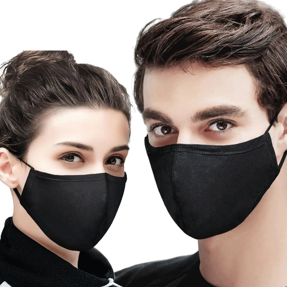 Фото Kpop с текстильной отделкой из хлопка Черные маска для губ лица защитой от PM2.5 пыль