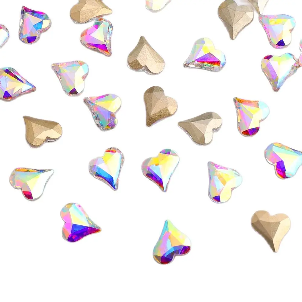 8*9MM Large Crystal AB Nail Art Fancy Rhinestone Pointed Back Bottom Crooked Heart High-Quality Glass Stone Fingernail DIY Decor
8*9MM Large Crystal AB Nail Art Fancy Rhinestone Pointed Back Bottom Crooked Heart High-Quality Glass Stone Fingernail DIY Decor