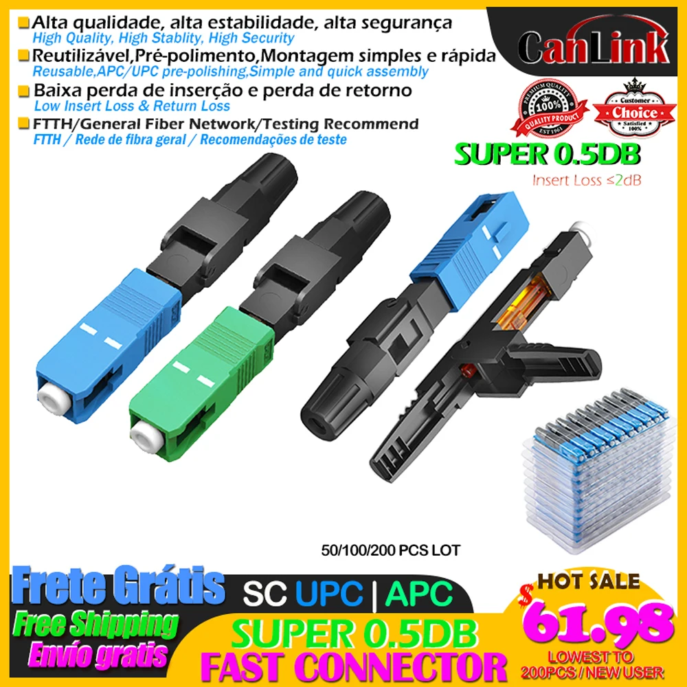 Super 0.5dB SC APC/UPC Embedded Fiber Optic Fast Connector FTTH Single Mode Adapter SC APC UPC Cold Connector
Super 0.5dB SC APC/UPC Embedded Fiber Optic Fast Connector FTTH Single Mode Adapter SC APC UPC Cold Connector