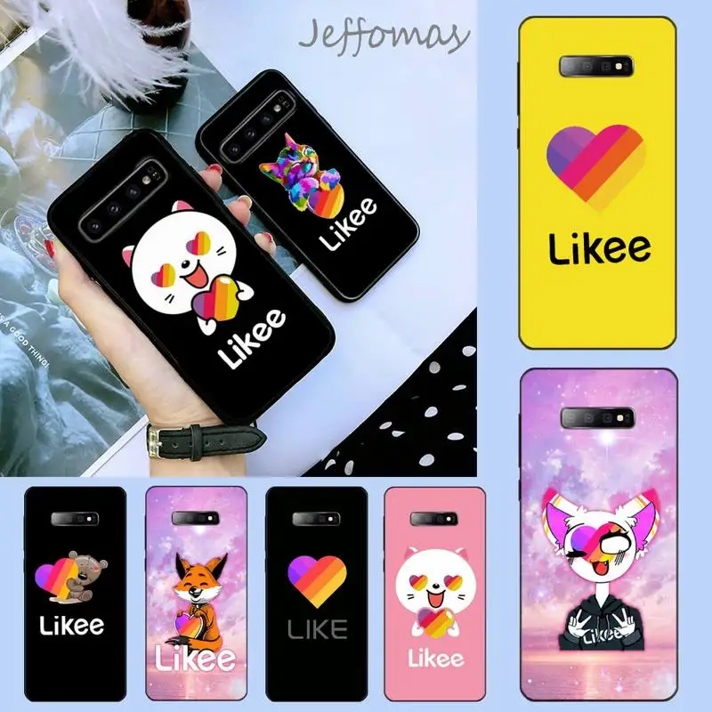 Модный черный чехол Likee для сотового телефона с котом медведем сердечком Samsung S6 S7