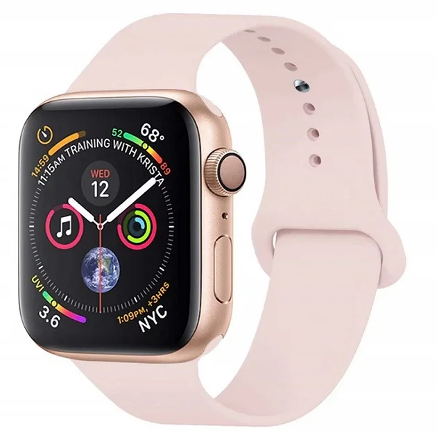 Силиконовый ремешок Sport для Apple Watch 42 44 мм (Розовый песок)|Ремешки часов| |