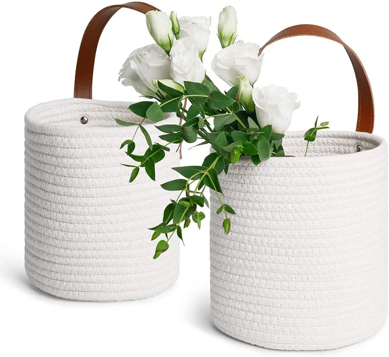 Storage Basket Cotton Rope Basket with Strap Flower Basket Clothes Organizer Wall Hanging Storage Basket
Storage Basket Cotton Rope Basket with Strap Flower Basket Clothes Organizer Wall Hanging Storage Basket