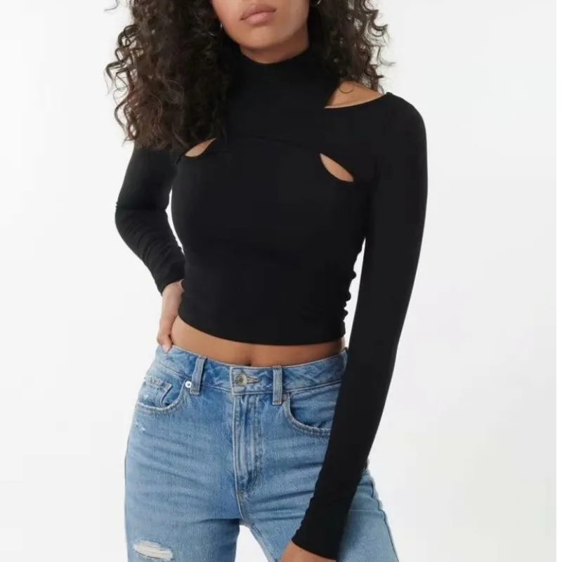 2021 Fashion Half High Neck Long Sleeve Sexy Tops Trend Solid Color Fake Two-piece Skinny Stretch T-shirt Streetwear A903
2021 Fashion Half High Neck Long Sleeve Sexy Tops Trend Solid Color Fake Two-piece Skinny Stretch T-shirt Streetwear A903