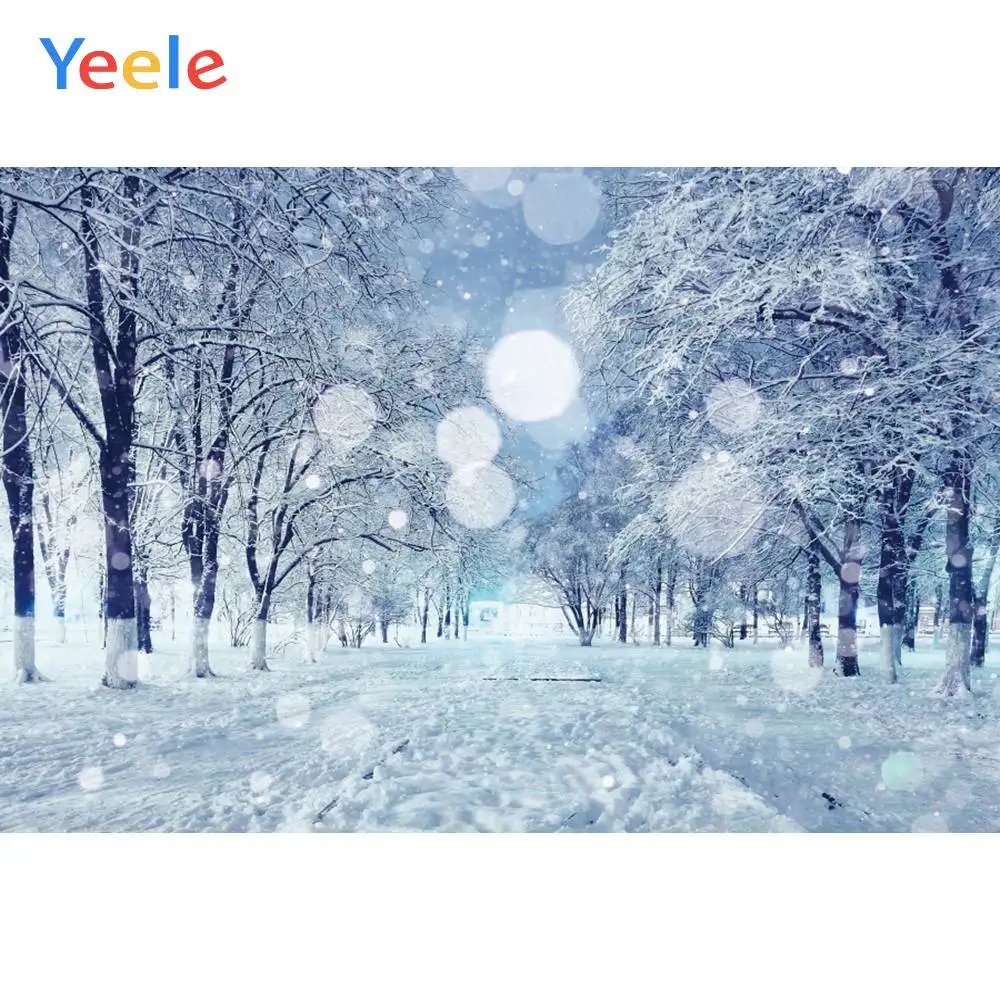 

Yeele Winter Photocall Bokeh Snow Forest Sunshine Photography Backdrops Personalized Photographic Backgrounds For Photo Studio