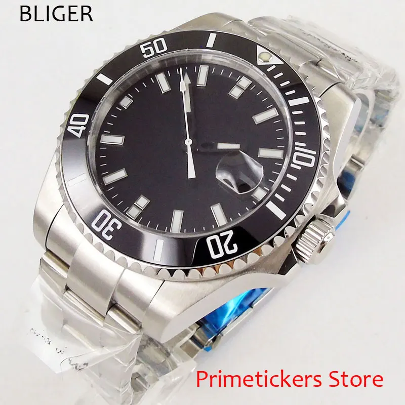 Luxury 43mm bliger no logo black dial luminous white marks black ceramic bezel automatic movement mens watch
Luxury 43mm bliger no logo black dial luminous white marks black ceramic bezel automatic movement mens watch