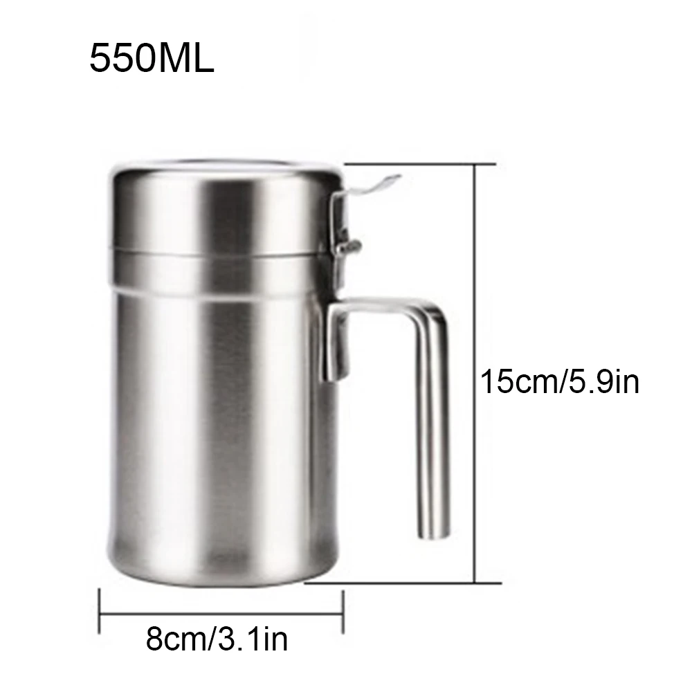 1pc Sealed Oil Can Stainless Steel Olive Oil Dispensers Bottle 550ML Oil Dispenser Pot Light Weight And Compact Oil Storage
1pc Sealed Oil Can Stainless Steel Olive Oil Dispensers Bottle 550ML Oil Dispenser Pot Light Weight And Compact Oil Storage
