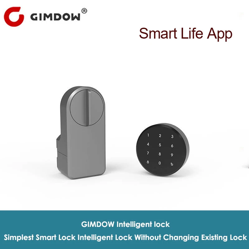 

Умный дверной замок BSL GIMDOW, цифровой пароль, совместимый с Bluetooth, интеллектуальная установка наклеек, умная электронная дверь Tuya