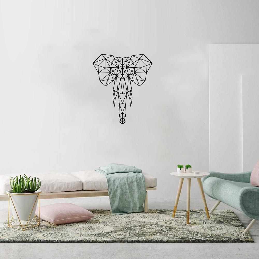 

Geometry Elephant Wall Sticker For Living Room Bedroom Decor Art Decals Mural Vinyl Wall Stickers Animals Home Decoration ov688