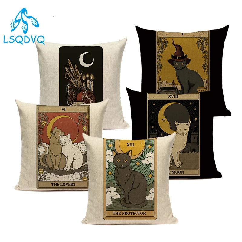 Милые Мультяшные животные, карты Таро, гадания, декоративные наволочки для дивана, подушки для дома, гостиной, украшения 
Милые Мультяшные животные, карты Таро, гадания, декоративные наволочки для дивана, подушки для дома, гостиной, украшения