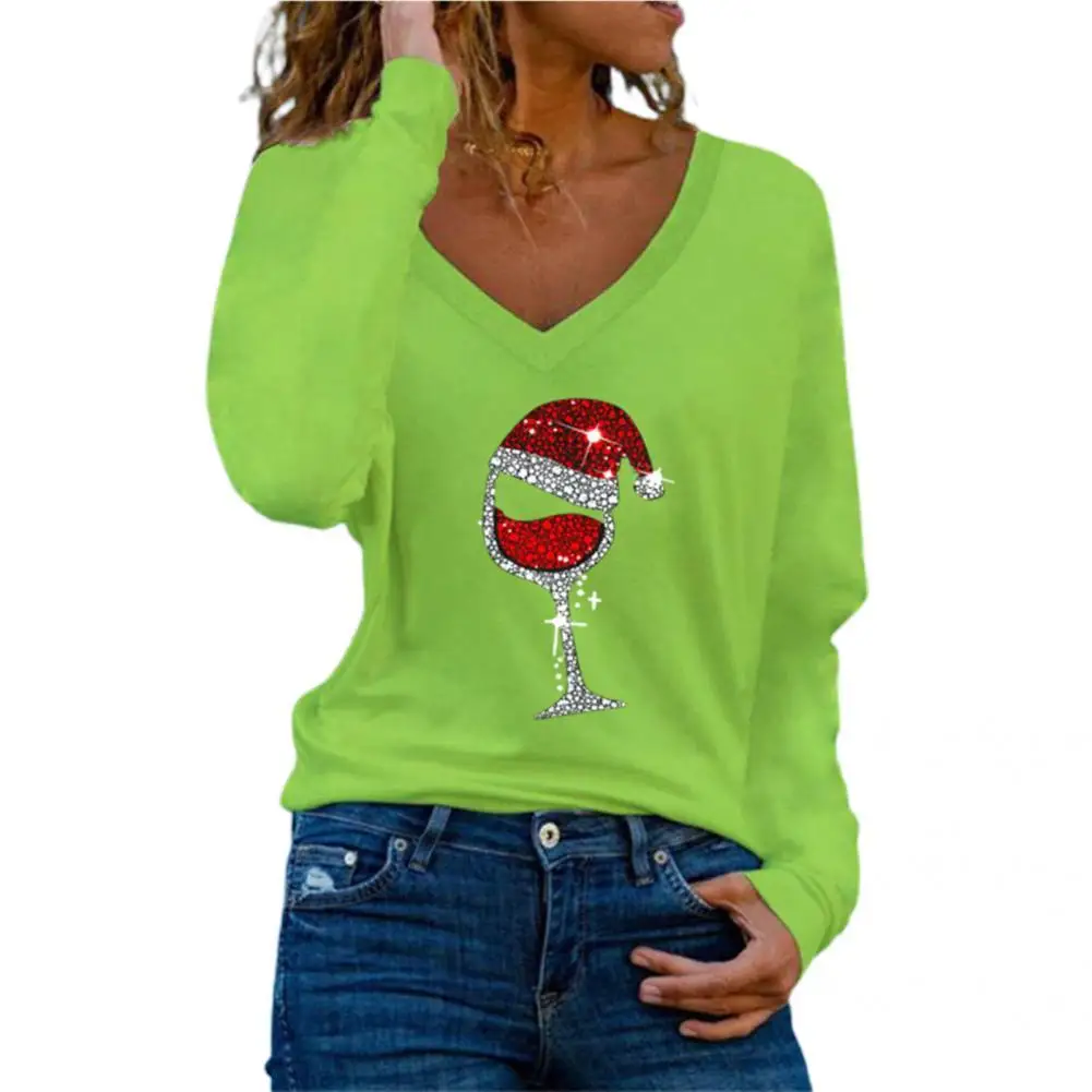 Women Top Long Sleeve Streetwear Solid Color Festive Cute Blouse Women Blouse for Xmas
Women Top Long Sleeve Streetwear Solid Color Festive Cute Blouse Women Blouse for Xmas
