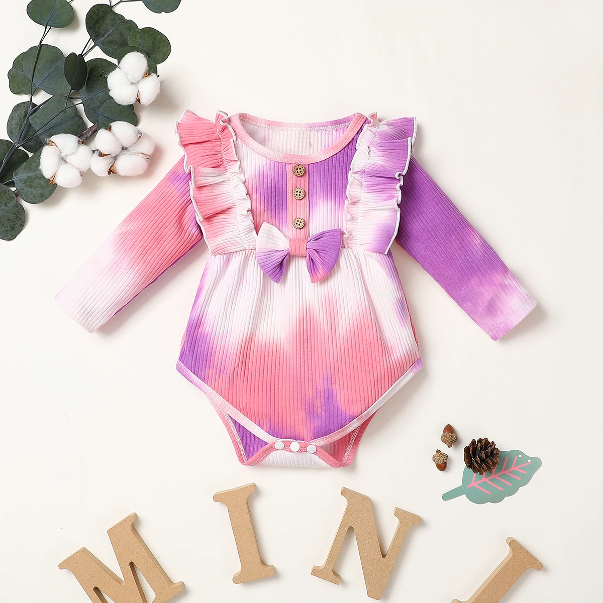 Newborn Baby Girls Tie-dye Printing Romper Long Sleeve Round Neck Infants Romper With Cute Bowknot Decoration Jumpsuit 0-12 M
Newborn Baby Girls Tie-dye Printing Romper Long Sleeve Round Neck Infants Romper With Cute Bowknot Decoration Jumpsuit 0-12 M