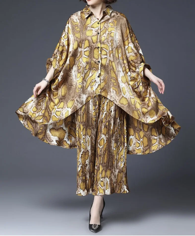 VANOVICH European Two Pieces Autumn New 2022 Printed Shirt Women Fashion Wild Casual Fashion Pleated Wide Leg Pants Women's Sets
VANOVICH European Two Pieces Autumn New 2022 Printed Shirt Women Fashion Wild Casual Fashion Pleated Wide Leg Pants Women's Sets
