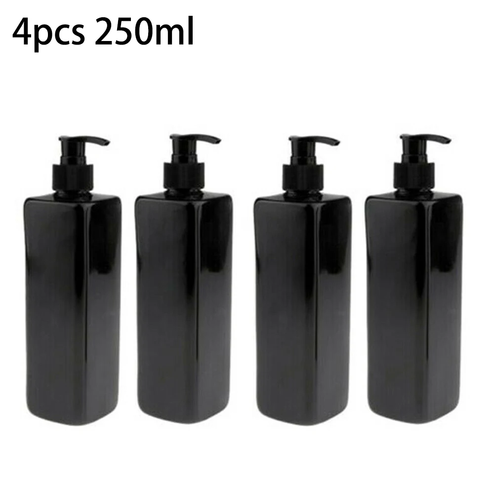 4 Pcs Empty Pump Bottles 250 Ml PET Square Black PET Plastic Bottle Screw Pump Press Shampoo Shower Gel Bottle Pack
4 Pcs Empty Pump Bottles 250 Ml PET Square Black PET Plastic Bottle Screw Pump Press Shampoo Shower Gel Bottle Pack