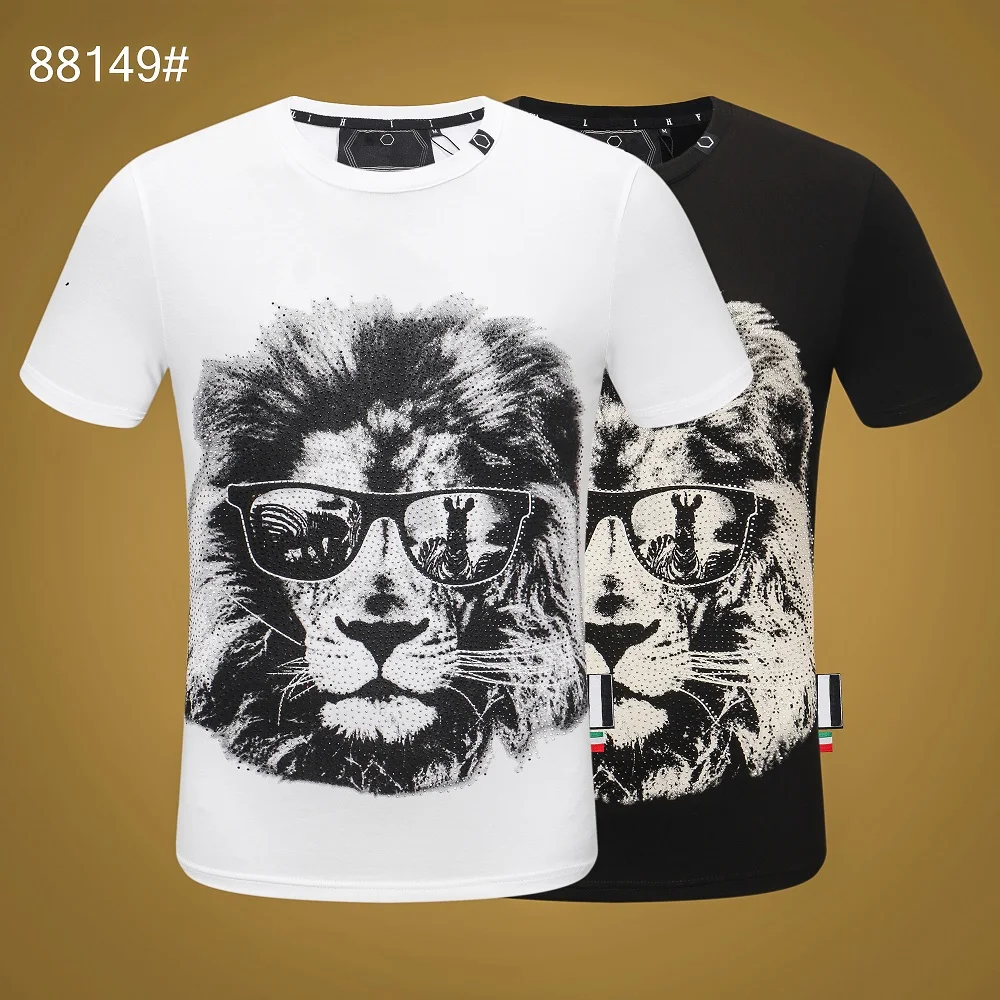 Plein-Brand Best Seller Tshirt Casual Short-Sleeved Tees PP Rhinestone Beast Print Tops Summer StyleT Shirt Mens Hight Quality 
Plein-Brand Best Seller Tshirt Casual Short-Sleeved Tees PP Rhinestone Beast Print Tops Summer StyleT Shirt Mens Hight Quality