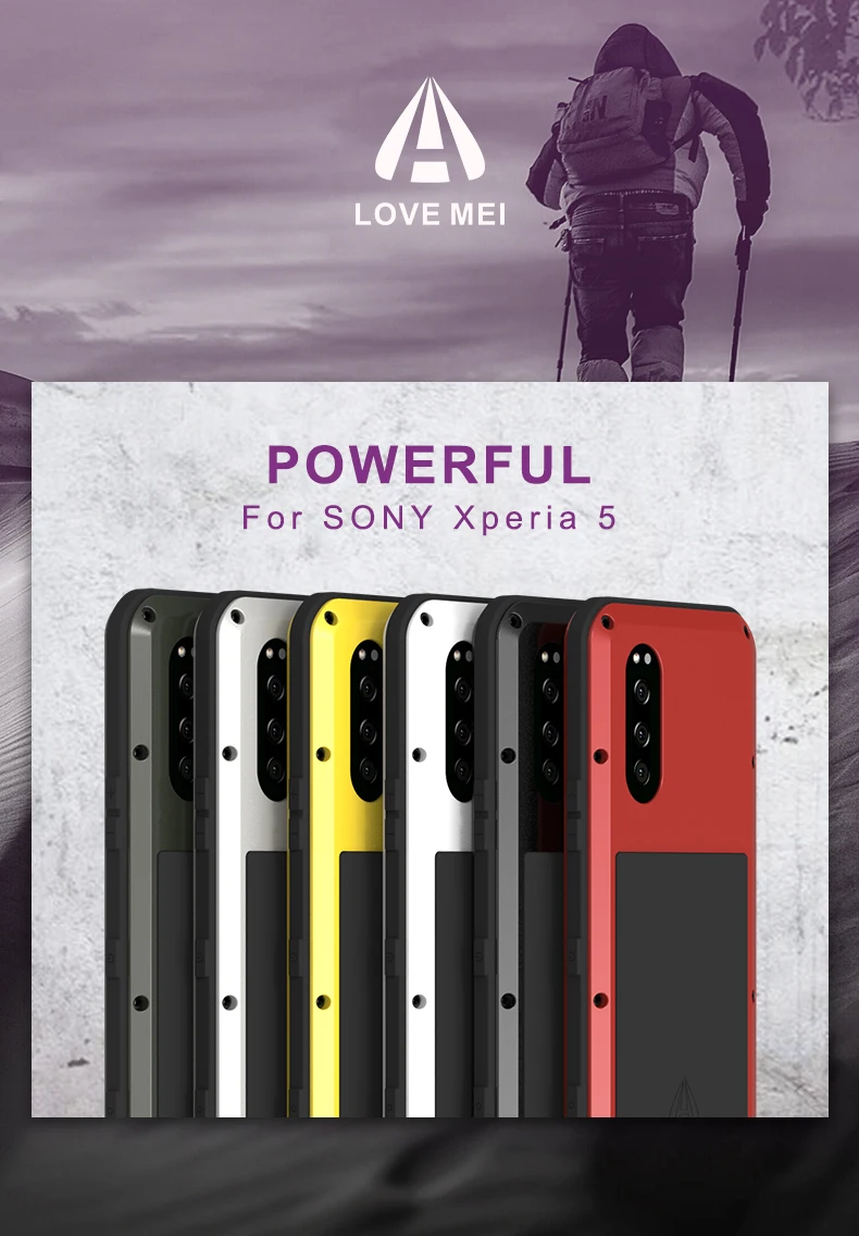 Металлический Алюминиевый Чехол Love Mei для Sony Xperia 1 5 10 II, мощный противоударный водонепроницаемый чехол для Xperia 5 Coque
Металлический Алюминиевый Чехол Love Mei для Sony Xperia 1 5 10 II, мощный противоударный водонепроницаемый чехол для Xperia 5 Coque