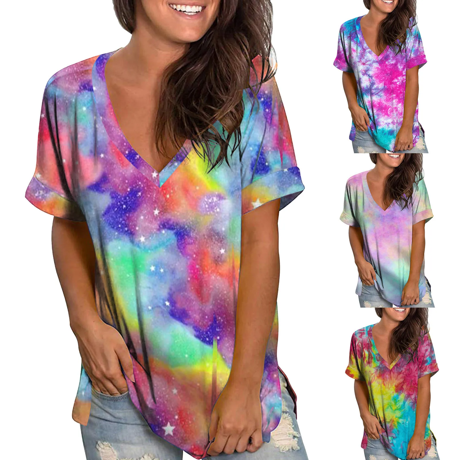 Plus Size V Neck Coloful Print Blouse Shirt Summer Short Sleeve Blouse Shirt Tie Dye Elegant Blouse Female Ladies Pullover Tops
Plus Size V Neck Coloful Print Blouse Shirt Summer Short Sleeve Blouse Shirt Tie Dye Elegant Blouse Female Ladies Pullover Tops