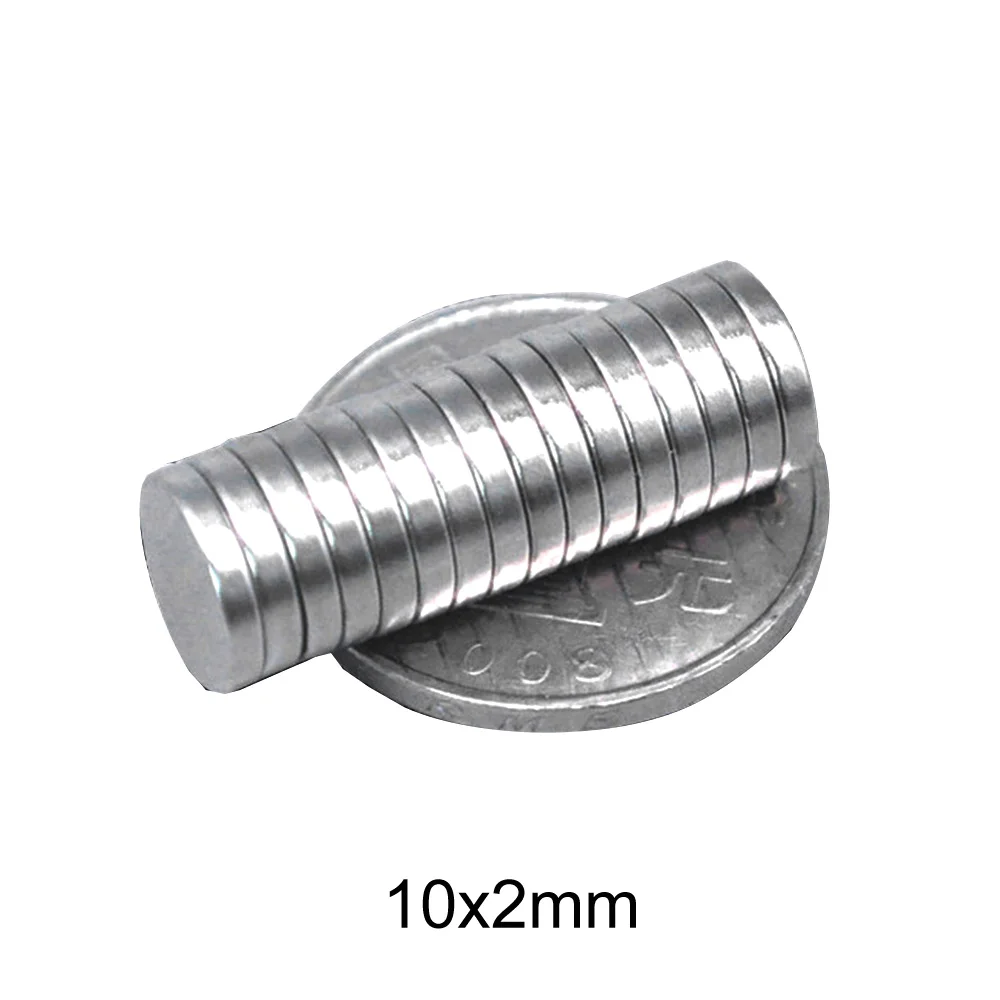 

20~400pcs 10x2 mm Round Powerful Magnet Fridge Bulk Sheet Neodymium Disc Magnet 10x2mm Permanent NdFeB Strong Magnets 10*2 mm