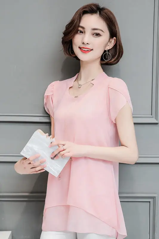 Chiffon New 2021 Summer blouses shirt Ruffled Short Sleeve V-neck Women Blouses Solid Pink Loose Women Tops Casual Blusas 971J
Chiffon New 2021 Summer blouses shirt Ruffled Short Sleeve V-neck Women Blouses Solid Pink Loose Women Tops Casual Blusas 971J