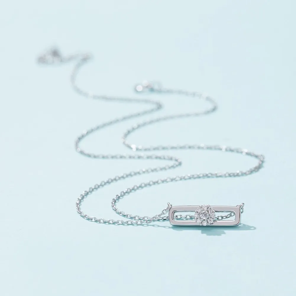 LEKANI 925 Sterling Silver Geometry Rectangle Flower Pendant Necklace For Women Clear Cubic Zircon Necklaces Silver 925 Jewelry
LEKANI 925 Sterling Silver Geometry Rectangle Flower Pendant Necklace For Women Clear Cubic Zircon Necklaces Silver 925 Jewelry