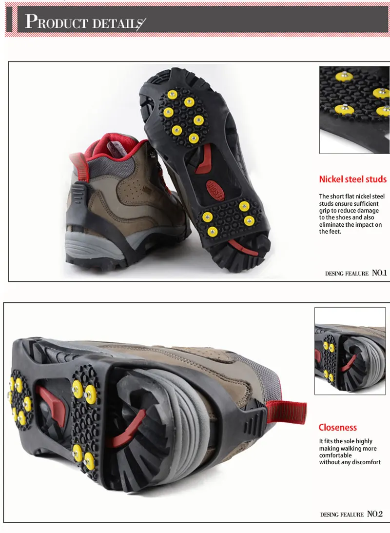 Outdoor 10 Teeth Ice Gripper Spike Non-Slip Shoe Cover Snow Climbing Snow Crampons Claw Walking Ice Fishing Shoes Equipment
Outdoor 10 Teeth Ice Gripper Spike Non-Slip Shoe Cover Snow Climbing Snow Crampons Claw Walking Ice Fishing Shoes Equipment