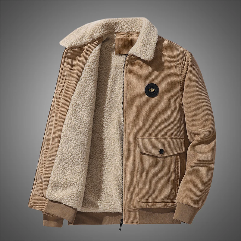 Winter Men Coat 2021 Fashion Thicken Warm Corduroy Men's Jackets Street Fashion Men's Fleece Lining Lapel Coat Top Male Saco
Winter Men Coat 2021 Fashion Thicken Warm Corduroy Men's Jackets Street Fashion Men's Fleece Lining Lapel Coat Top Male Saco
