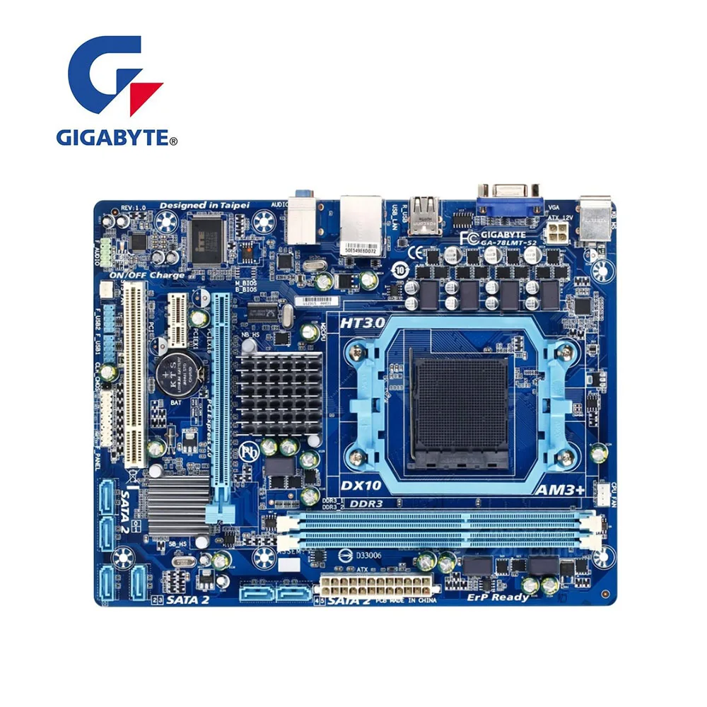 Материнская плата для GIGABYTE GA 78LMT S2 компьютера USB2.0 SATA2 AM3 + DDR3 AMD 760G 990FX 970 б/у