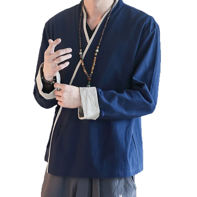 Aransue Spring Autumn Chinese style Slant Front Cross Collar Outwear Long Sleeve Hanfu Men's Shirt Top
Aransue Spring Autumn Chinese style Slant Front Cross Collar Outwear Long Sleeve Hanfu Men's Shirt Top
