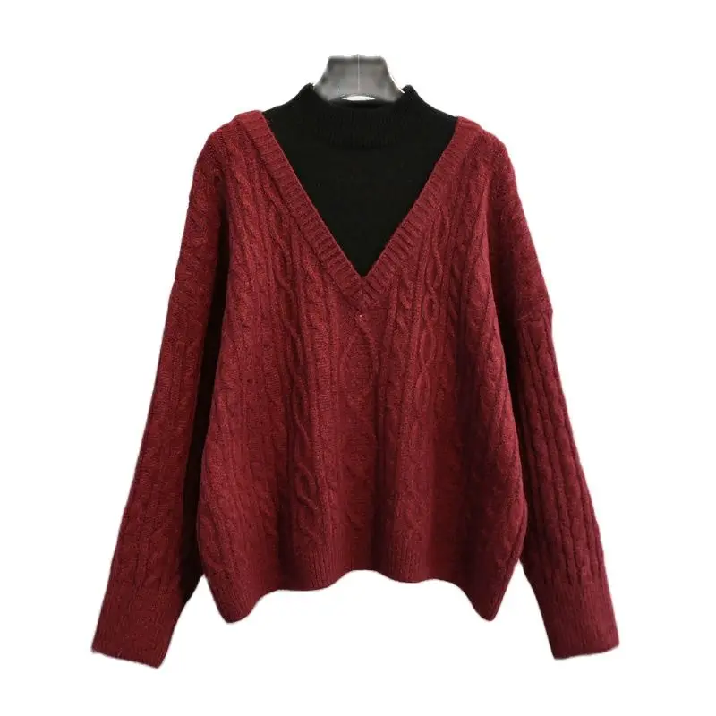 Fake Two-Piece Sweater Women's 2021 Winter New Products Retro Linen Flower Color Laziness Labuhan Angin Kong Loose-Fit Knit Coat
Fake Two-Piece Sweater Women's 2021 Winter New Products Retro Linen Flower Color Laziness Labuhan Angin Kong Loose-Fit Knit Coat
