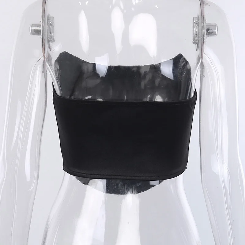 Sleeveless Off Shoulder Velvet Fashion Sexy Corset Crop Tops Vest Female Underwear Backless Bustier Top Solid 
Sleeveless Off Shoulder Velvet Fashion Sexy Corset Crop Tops Vest Female Underwear Backless Bustier Top Solid