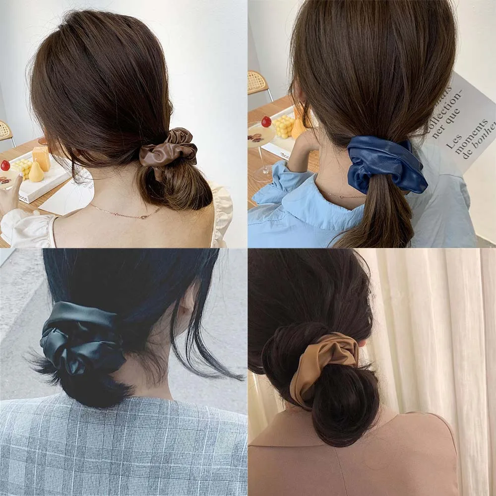Korea Autumn Winter Hair Scrunchies Leather Big Elastic Hair Bands Vintage Solid Color Headbands Hair Accessories
Korea Autumn Winter Hair Scrunchies Leather Big Elastic Hair Bands Vintage Solid Color Headbands Hair Accessories