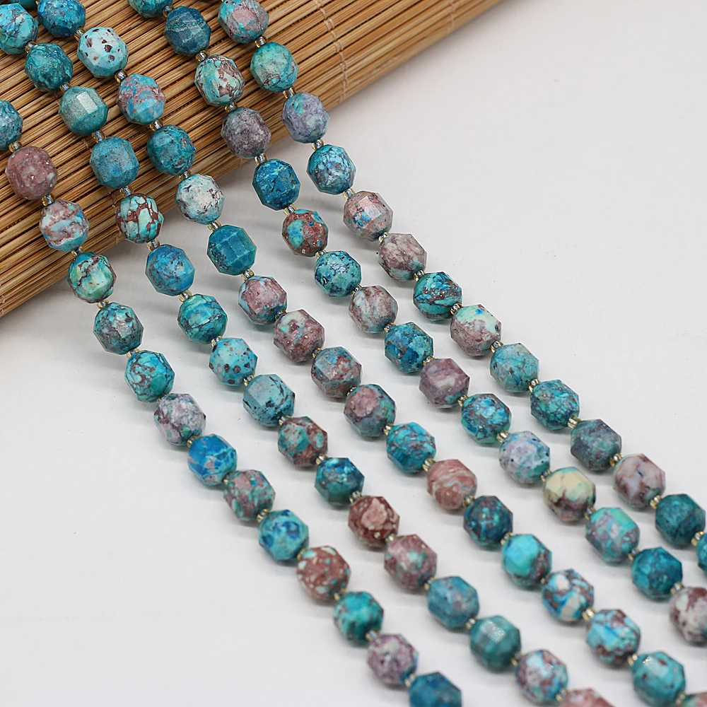 

Natural Stone Semi-precious Stones Faceted Emperor Turquoise Bead Make DIY Ladies Trendy Necklace Bracelet Exquisite JewelryGift