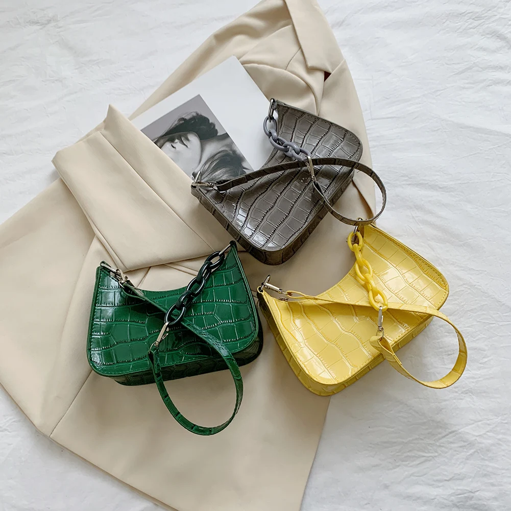 Модные женские сумки через плечо с крокодиловым узором, однотонная сумка из искусственной кожи для подмышек, повседневные женские маленьки... 
Модные женские сумки через плечо с крокодиловым узором, однотонная сумка из искусственной кожи для подмышек, повседневные женские маленьки...
