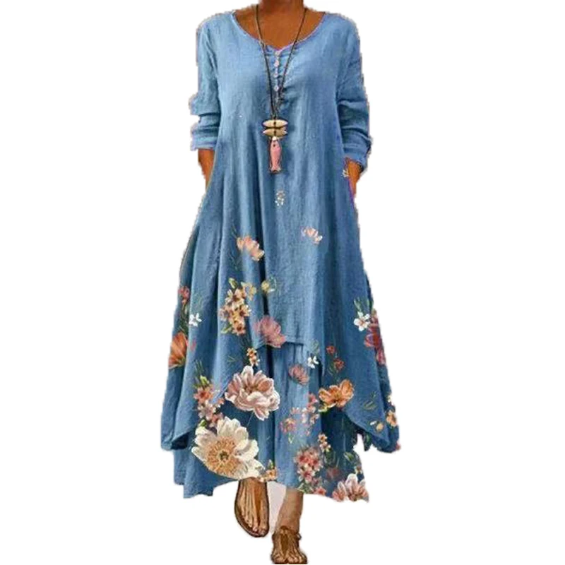 2021 Floral Print Maxi Dress Women Vintage Long Sleeve Elegant Long Dress O Neck Casual Plus Size Dresses Woman Party Vestiods
2021 Floral Print Maxi Dress Women Vintage Long Sleeve Elegant Long Dress O Neck Casual Plus Size Dresses Woman Party Vestiods