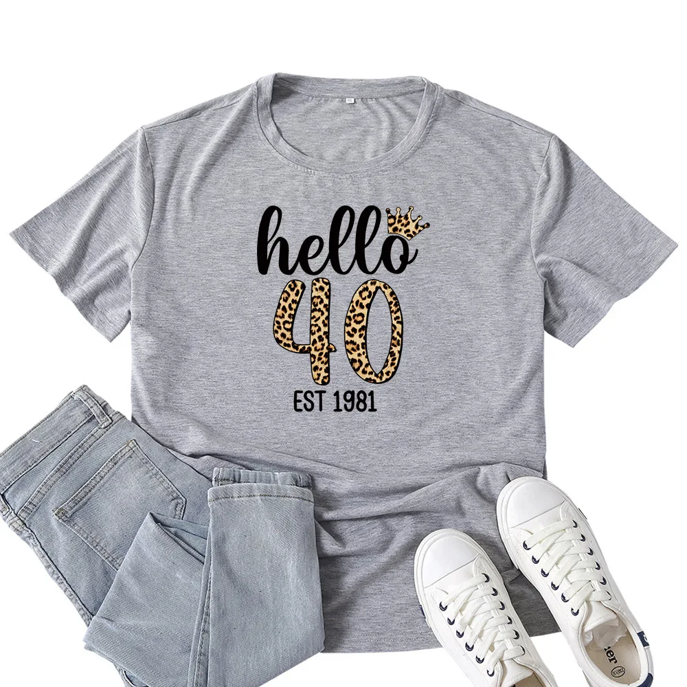 Hello Forty Leopard Print T Shirt Women Short Sleeve O Neck Loose Tshirt Summer Women Causal Tee Shirt Tops Camisetas Mujer
Hello Forty Leopard Print T Shirt Women Short Sleeve O Neck Loose Tshirt Summer Women Causal Tee Shirt Tops Camisetas Mujer