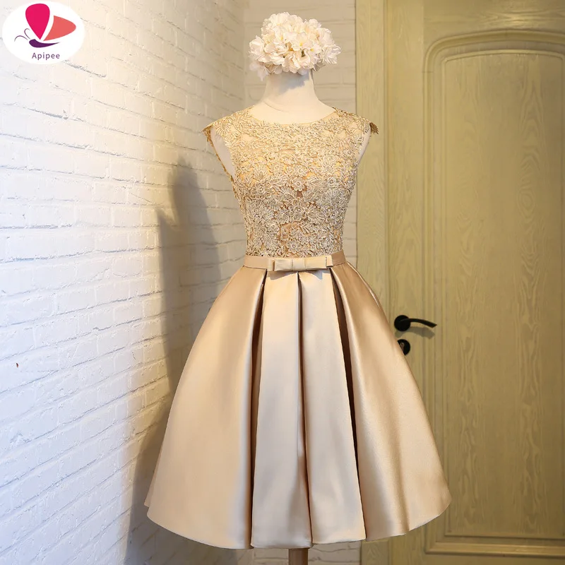 Lace Many Color Illusion Flowers Beading A-line Knee Length Dinner Bridesmaids Dresses Party Short Formal Dress
Lace Many Color Illusion Flowers Beading A-line Knee Length Dinner Bridesmaids Dresses Party Short Formal Dress