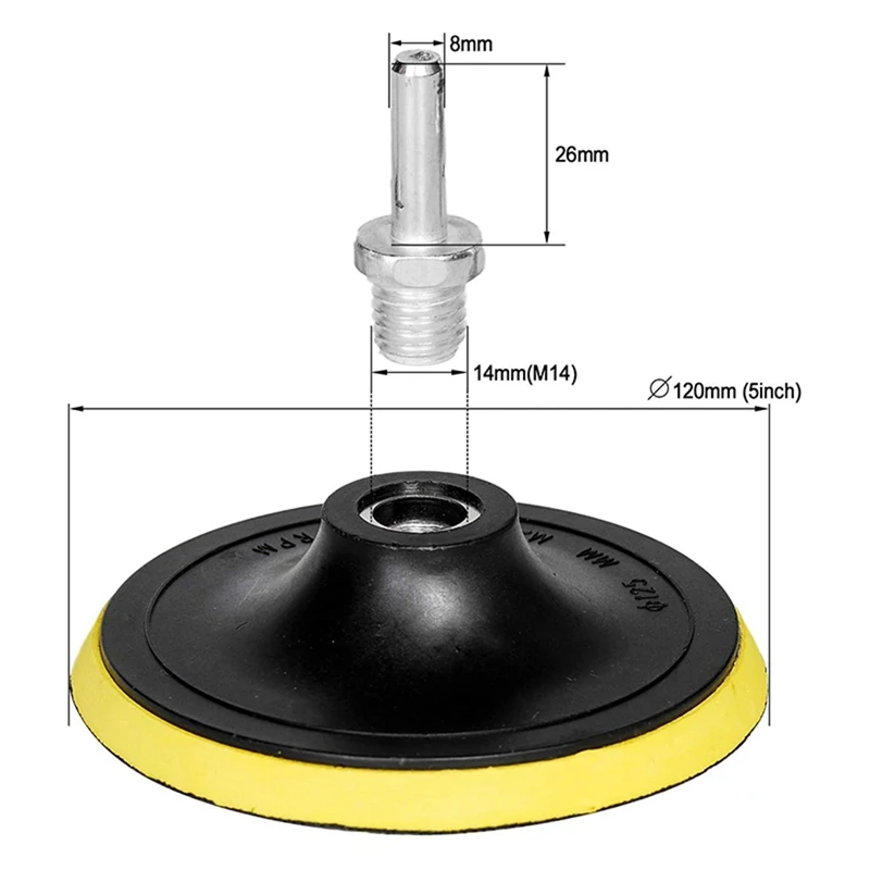 50 Pieces 5-Inch Hook and Loop Backing Pad with 8mm to 12mm Milling Cutter Head Extension Rod
50 Pieces 5-Inch Hook and Loop Backing Pad with 8mm to 12mm Milling Cutter Head Extension Rod