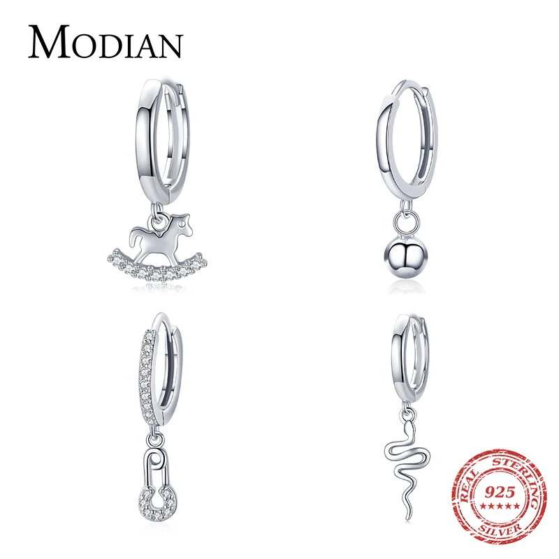 Modian 1PC Fashion Single Earring 925 Sterling Silver Trojan Horse Snake Beads Pin Hoop Earrings For Women Party Jewelry Gifts
Modian 1PC Fashion Single Earring 925 Sterling Silver Trojan Horse Snake Beads Pin Hoop Earrings For Women Party Jewelry Gifts