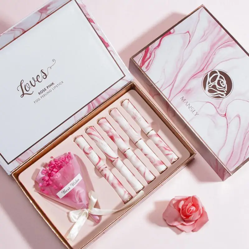 5 Pcs/set Small Thin Tube Lipstick Matte Velvet Lipstick Five Pack Gift Box Birthday Gift Convenient Exquisite Makeup TSLM1
5 Pcs/set Small Thin Tube Lipstick Matte Velvet Lipstick Five Pack Gift Box Birthday Gift Convenient Exquisite Makeup TSLM1
