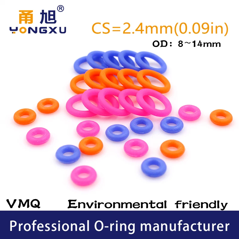 50PCS/Lot Multicolor Silicon Rubber O-Ring VMQ Thickness CS2.4mm OD8/9/10/11/12/13/14*2.4mm O Ring Seal Rubber Gasket Ring
50PCS/Lot Multicolor Silicon Rubber O-Ring VMQ Thickness CS2.4mm OD8/9/10/11/12/13/14*2.4mm O Ring Seal Rubber Gasket Ring