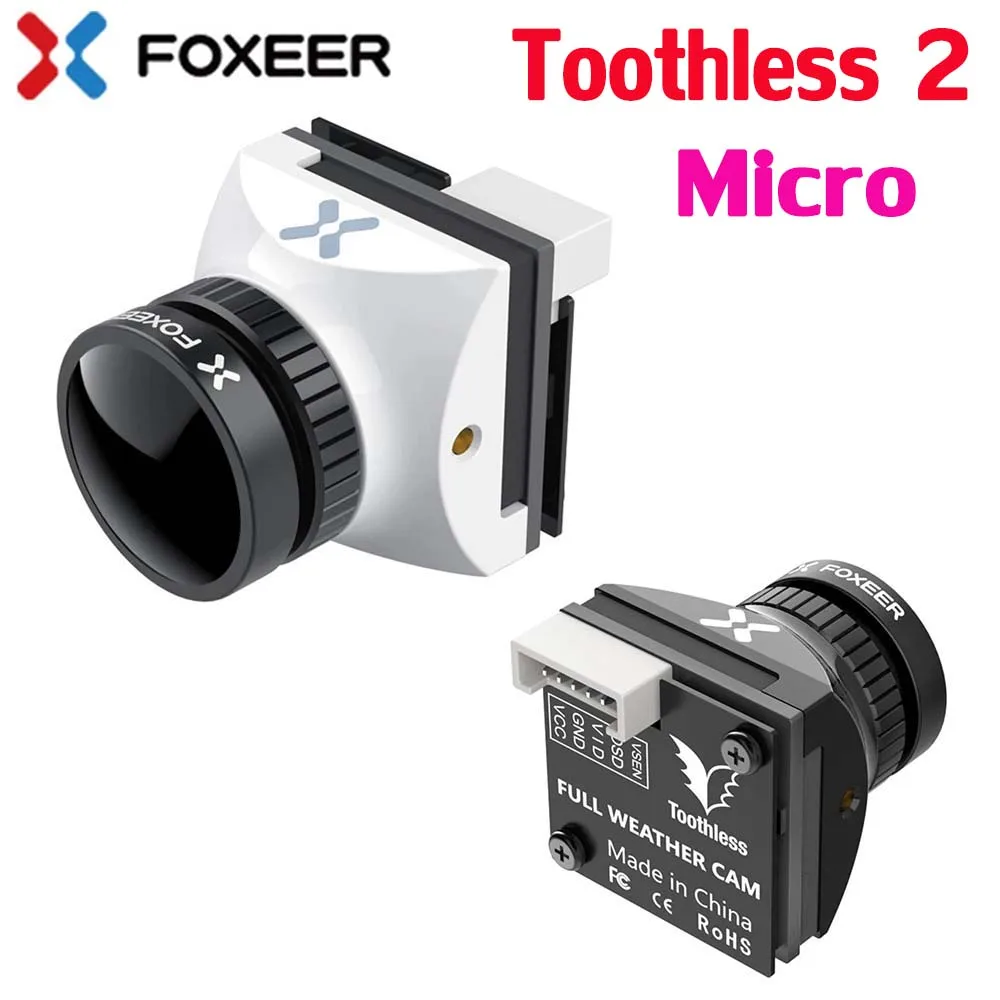 

19x19mm Foxeer Toothless 2 Micro 1200TVL Angle Switchable FPV StarLight Camera 1/2" Sensor Super HDR for FPV Racing Micro Drones