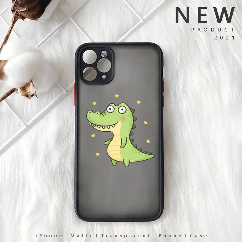 Crocodile green animal Cartoon Phone Case Matte Transparent for iphone 11 12 pro mini XS XR X max 7 8 plus TPU Mobile bags coque
Crocodile green animal Cartoon Phone Case Matte Transparent for iphone 11 12 pro mini XS XR X max 7 8 plus TPU Mobile bags coque
